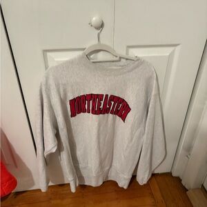 Champion Gray Sweatshirt with Red Text